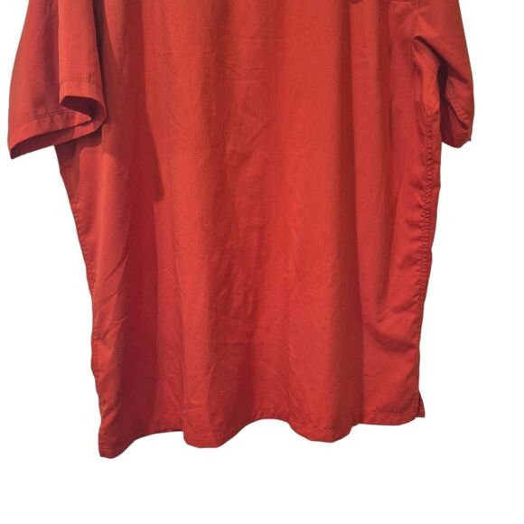 Columbia Men's Dark Orange Red Polyester Button Down Outdoor Quick Dry Ventilate - Picture 5 of 11